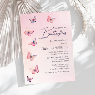 Elegant Butterflies Bridal Dusche Einladung