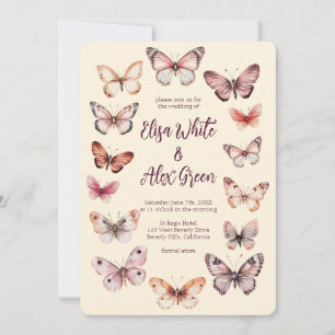Elegant Butterflies CUSTOM Hochzeit Einladung