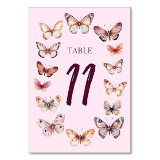Elegant Butterflies CUSTOM Hochzeit Tischnummer