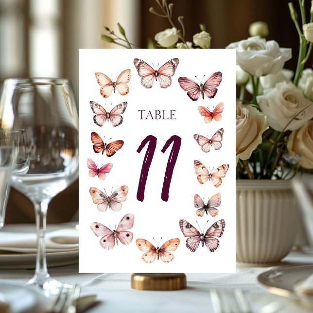 Elegant Butterflies CUSTOM Hochzeit Tischnummer (Elegant Butterflies CUSTOM Wedding Table Number
)