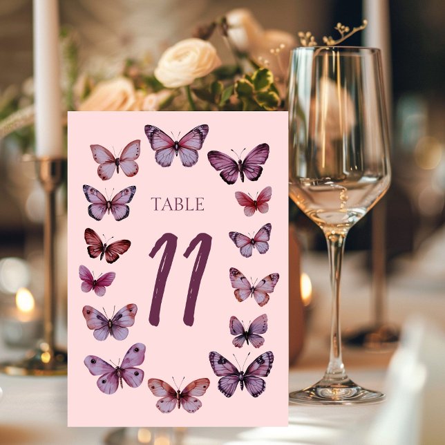 Elegant Butterflies CUSTOM Hochzeit Tischnummer (Elegant Butterflies CUSTOM Wedding Table Number
)