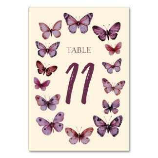Elegant Butterflies CUSTOM Hochzeit Tischnummer