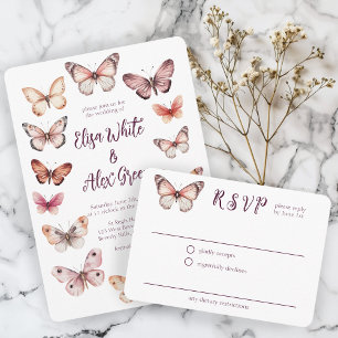 Elegant Butterflies Hochzeit CUSTOM UAWG Begleitkarte