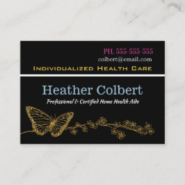 Elegant Butterfly Caregiver Trusting Professional Visitenkarte