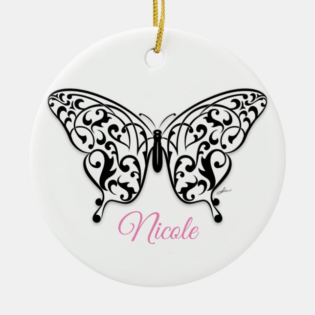 Elegant Butterfly Keramik Ornament Design von Eksi (Vorne)