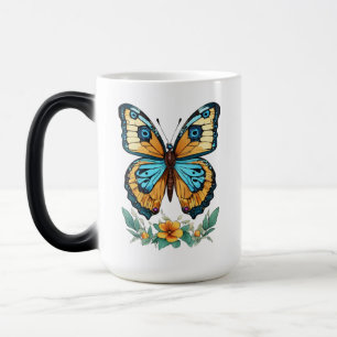 Elegant Butterfly Kontur Tasse - Symbol des Transf