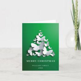 Elegant Butterfly Monarch Christmas Tree Greeting Feiertagskarte