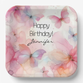Elegant Butterfly Paper Plate Pappteller