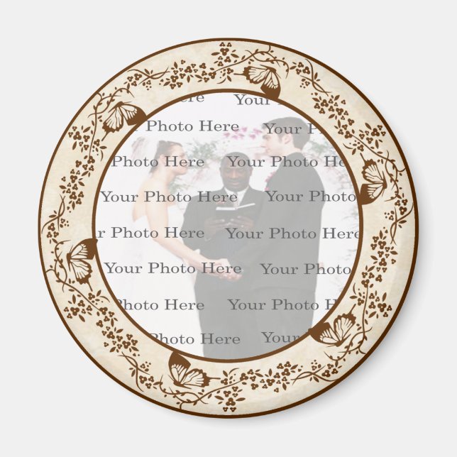 Elegant Butterfly Round Magnet (Vorne)