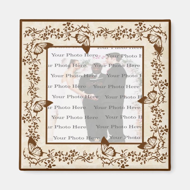 Elegant Butterfly Square Magnet (Vorne)