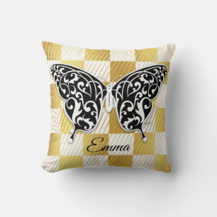 Elegant Butterfly Throw Kissen Weiß