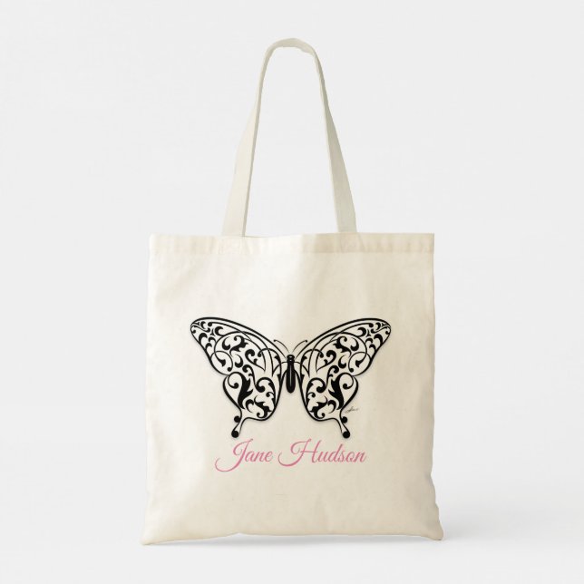 Elegant Butterfly Tote Bag Design von Eksi Tragetasche (Rückseite)