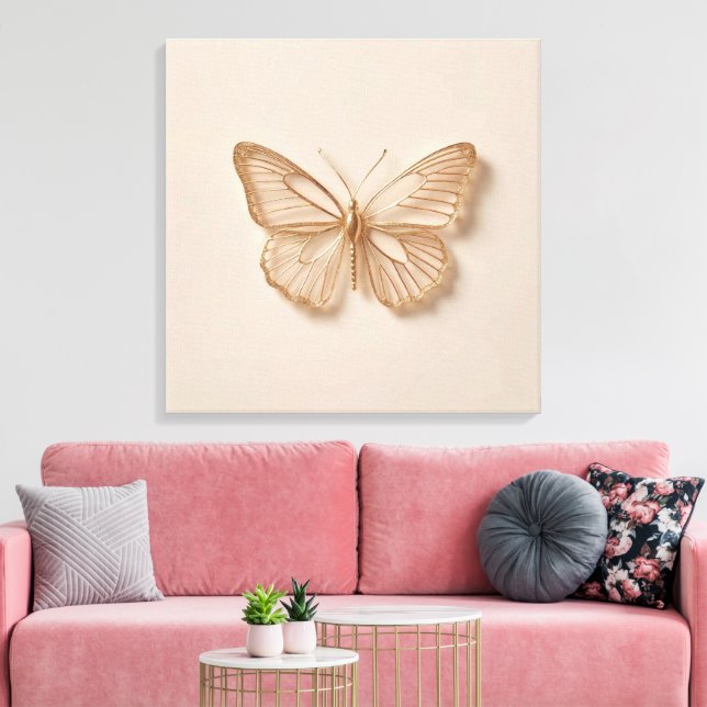 Elegant Butterfly Wall Art | Minimalist Nature Leinwanddruck (Insitu (Wohnzimmer))