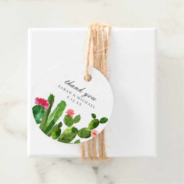 Elegant Cactus Garden | Hochzeit Geschenkanhänger (Beispiel)