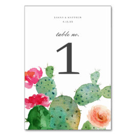 Elegant Cactus Garden | Hochzeit Tischnummer