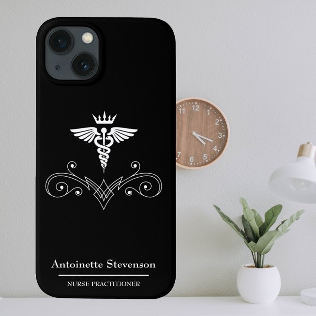 Elegant Caduceus Nurse Practitioner Case-Mate iPhone Hülle (Von Creator hochgeladen)
