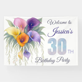 Elegant Calla Lily 30. Geburtstag Meilenstein Banner