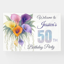 Elegant Calla Lily 50. Geburtstag Meilenstein Banner