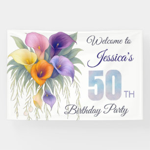 Elegant Calla Lily 50. Geburtstag Meilenstein Banner