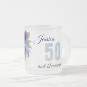 Elegant Calla Lily 50. Geburtstag Meilenstein Mattglastasse
