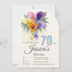 Elegant Calla Lily 70. Geburtstag Meilenstein Einladung