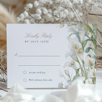 Elegant Calla Lily Wedding RSVP Card Pastel