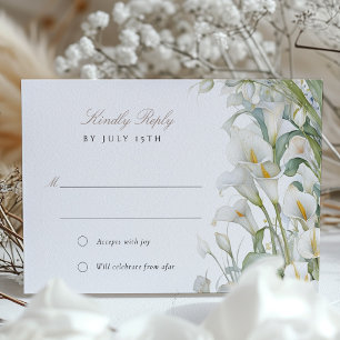 Elegant Calla Lily Wedding RSVP Card Pastel Einladung