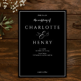 Elegant Callighraphy Script Black Wedding Einladung