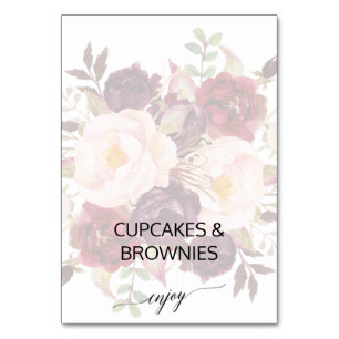 Elegant Calligraphy   Abgelaufene Blumenbüffetmark Tischnummer