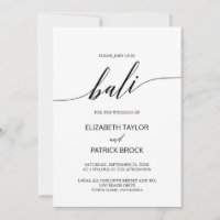Elegant Calligraphy Bali Hochzeit in Urlaubsort