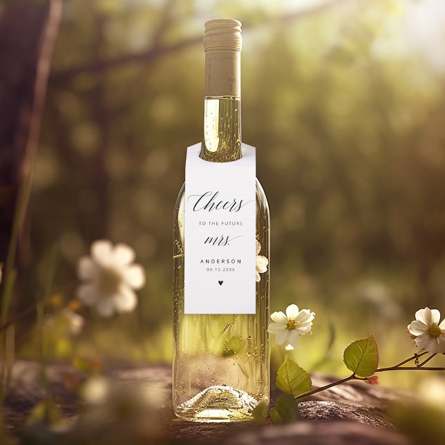 Elegant Calligraphy Bridal Shower Flaschenanhänger (Von Creator hochgeladen)