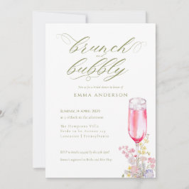 Elegant Calligraphy Brunch & Bubbly Bridal Shower Einladung