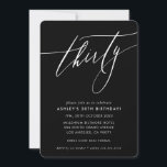ELEGANT Calligraphy chic stilvoll 30. Geburtstag Einladung<br><div class="desc">von kat massard / WWW.SIMPLYSWEETPAPERIE.COM Liebe des Designs,  aber möchte einige Änderungen sehen - ein anderes Farbschema,  Produkt,  ein Foto hinzufügen oder angepasst für einen anderen Anlass - keine Sorge einfach kontaktieren Sie mich,  kat@simplysweetPAPERIE.com Ich bin glücklich zu helfen!</div>