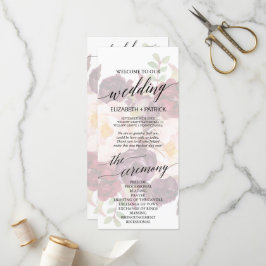 Elegant Calligraphy | Faded Floral Wedding Program Programm