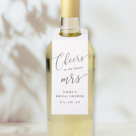 Elegant Calligraphy Future Mrs. Brautparty Flaschenanhänger