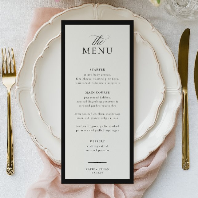 ELEGANT CALLIGRAPHY Hochzeit Menükarte (Von Creator hochgeladen)