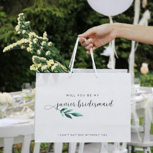 Elegant Calligraphy Junior Bridesmaid Große Geschenktüte