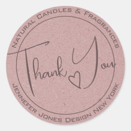 Elegant Calligraphy Lilac Lila Danke Labels Runder Aufkleber