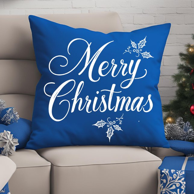 Elegant Calligraphy Script Frohe Weihnachten Kissen (Von Creator hochgeladen)