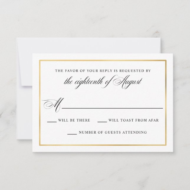 Elegant Calligraphy Script Wedding RSVP (Vorderseite)