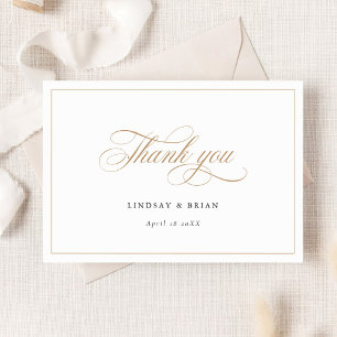 Elegant Calligraphy Script Wedding Vielen Dank Einladung