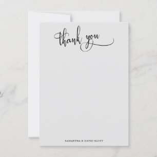 Elegant Calligraphy Simple Light Gray Vielen Dank Dankeskarte