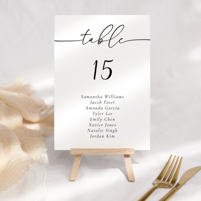 Elegant Calligraphy Tischnummer Guest Names (Von Creator hochgeladen)