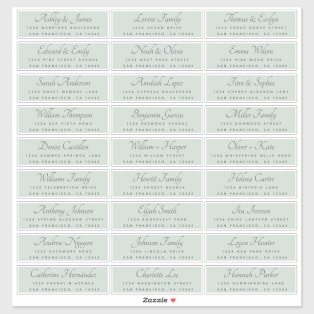 Elegant Calligraphy Wedding Guest Address Labels (Blatt)