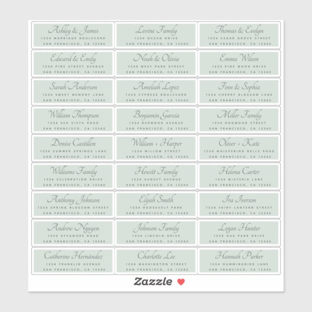 Elegant Calligraphy Wedding Guest Address Labels (Blatt)