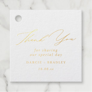 Elegant Calligraphy Wedding Vielen Dank Geschenkanhänger