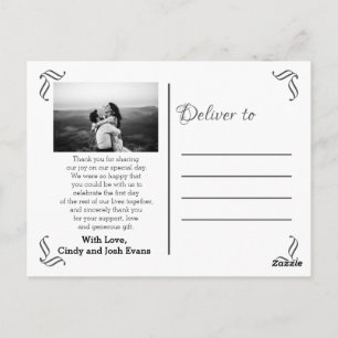 Elegant Calligraphy Wedding Vielen Dank Postkarte