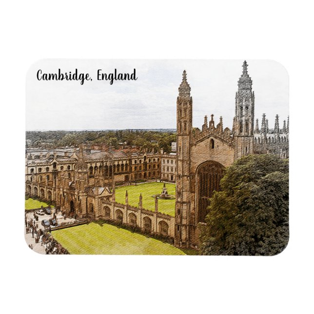 Elegant Cambridge England UK Panorama View Magnet (Horizontal)