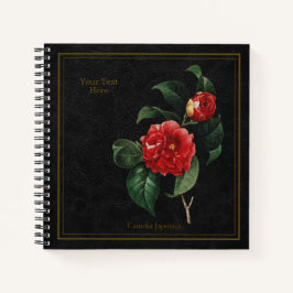 Elegant Camellia Japonica Black Notebook Notizbuch