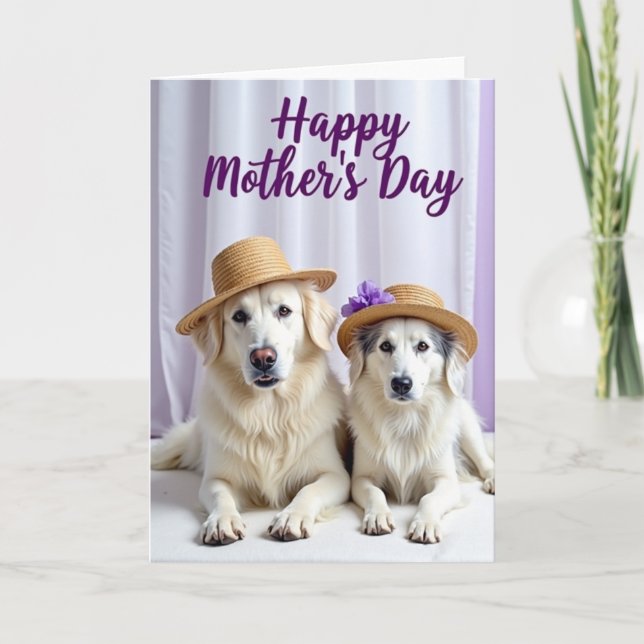 Elegant Canine Mothers Day Card Karte (Vorderseite)